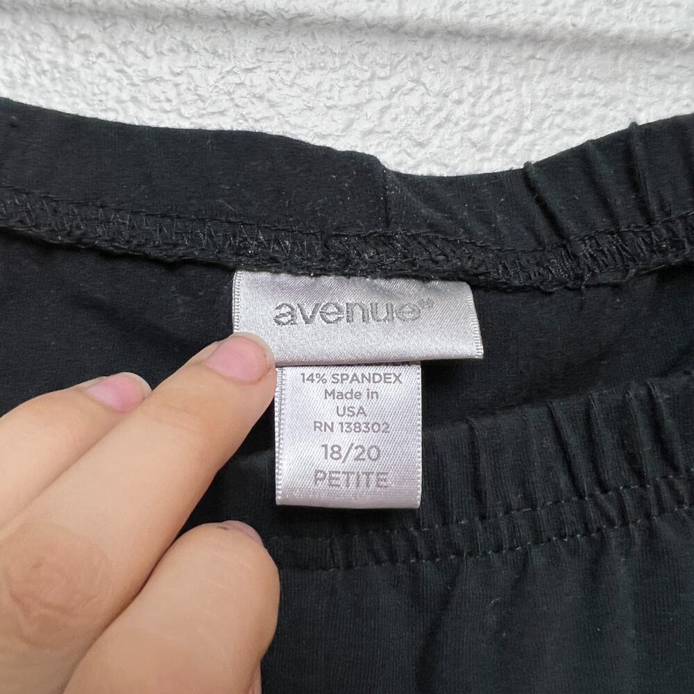 Avenue Womens Black Elastic Waist Pull On Leggings Petites Sz 18/20 Classic - Picture 3 of 9